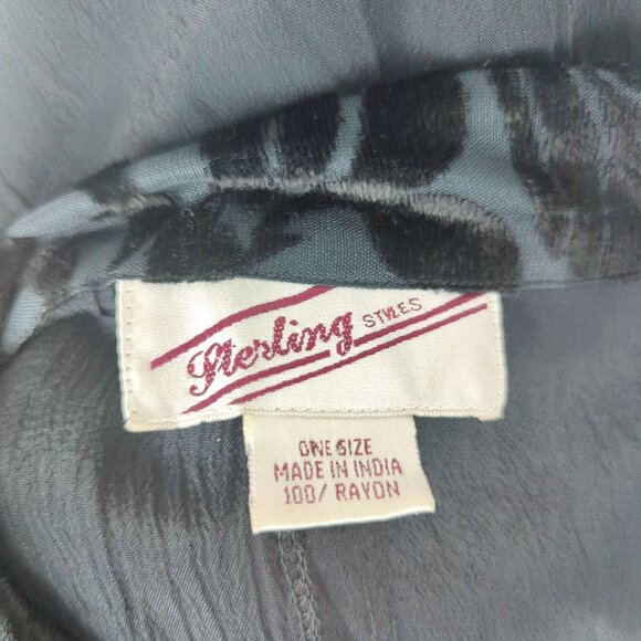 Vintage Sterling Maxi Dress Large Black Goth Kaftan - Picture 8 of 8